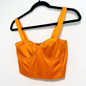Alice + Olivia Orange Bustier Top